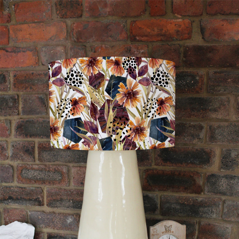 Cotton Drum Lamp Shade ( Uno ), 22cm H x 25cm W x 25cm D