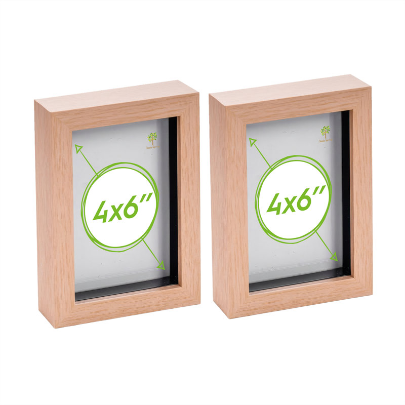 Nicola Spring - 3D Box Photo Frames, 17.5cm H x 12.5cm W x 3.5cm D, Beige