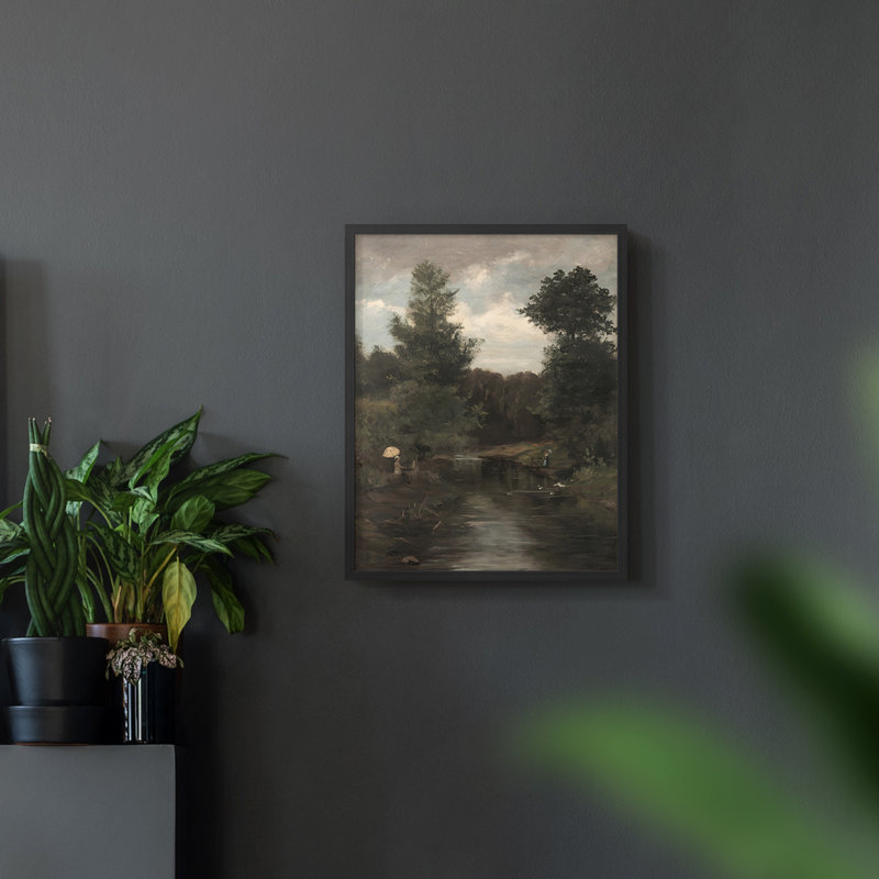 «Vintage Landscape CXCVII» sur, H 14 po x l 11 po, Noir