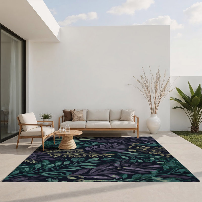 Serene Bloom Indoor And Outdoor Area Rug, Rectangle 5' x 7'