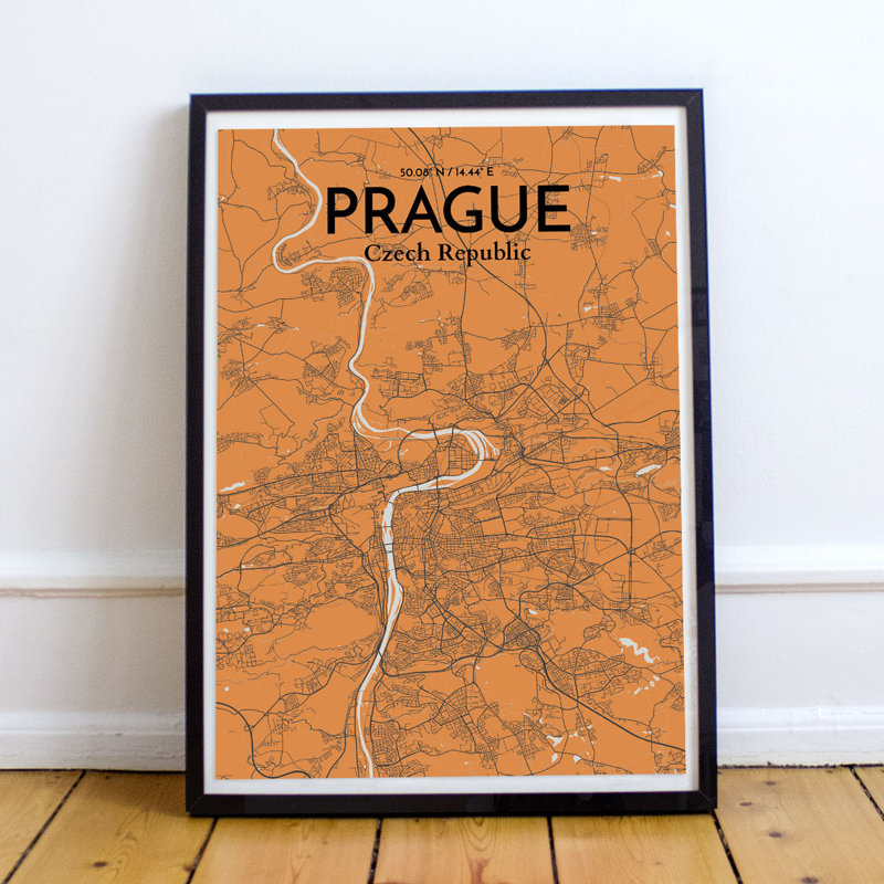 Prague City Map - No Frame Print, 43.2cm H x 27.9cm W x 0.13cm D