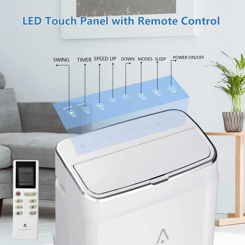 Climatiseur portatif 14 000 BTU avec télécommande, blanc