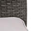 De 4 chaises empilables en PE gris avec structure en fer, coussins à eau, courbées pour décorer le patio extérieur et détendre les sièges