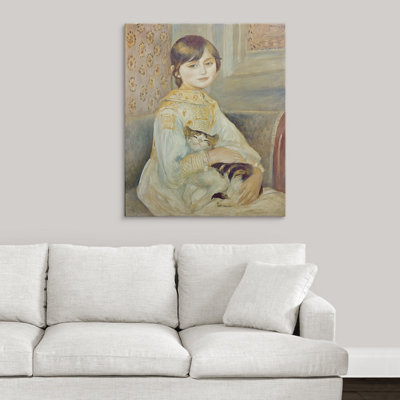 «Julie Manet with Cat, 1887» par Pierre-Auguste Renoir, reproduction d'art