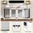 Large Dog Crate Furniture with Tray and Divider-1875263387