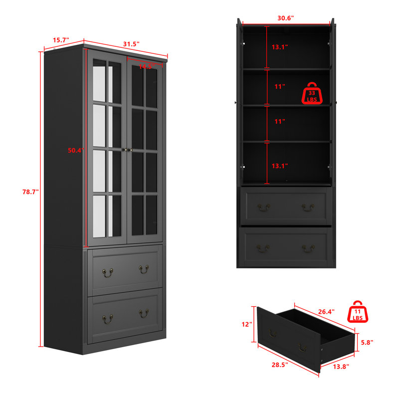 Ausencio Dining Cabinet, Black