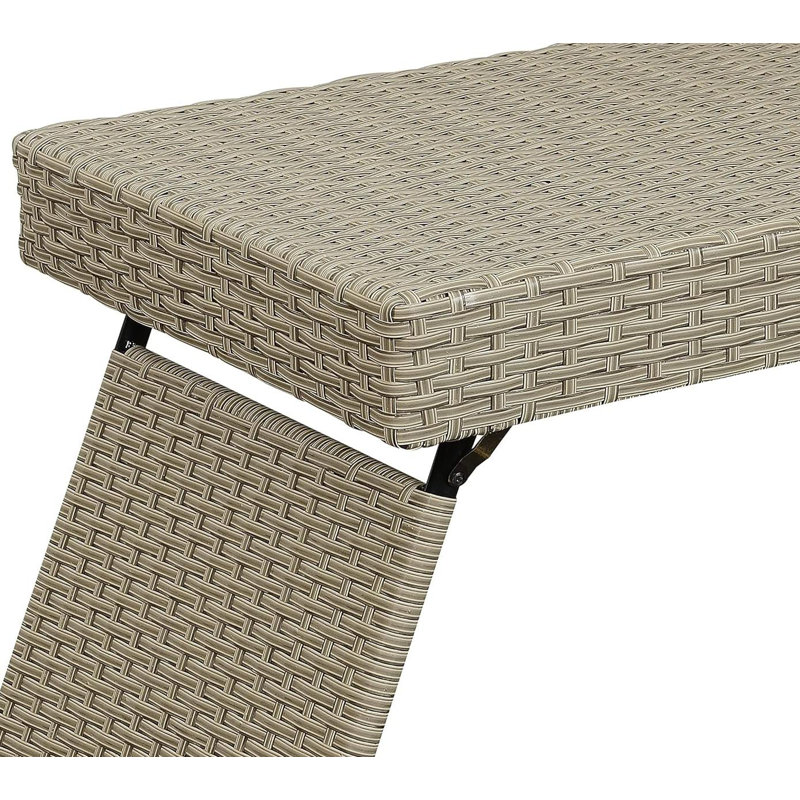 Table portative pliante en osier, Naturel