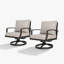 Ensemble de 2 fauteuils pivotants de patio, fauteuils pivotants en aluminium antirouille avec coussin épais, larges assises, fauteuils de jardin pour piscine, véranda, intérieur, bronze foncé