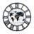 Damauri Round Metal Wall Clock, Black Embedded World Map, 24" Silent Roman Numeral Decorative Clock, Home Office Decor