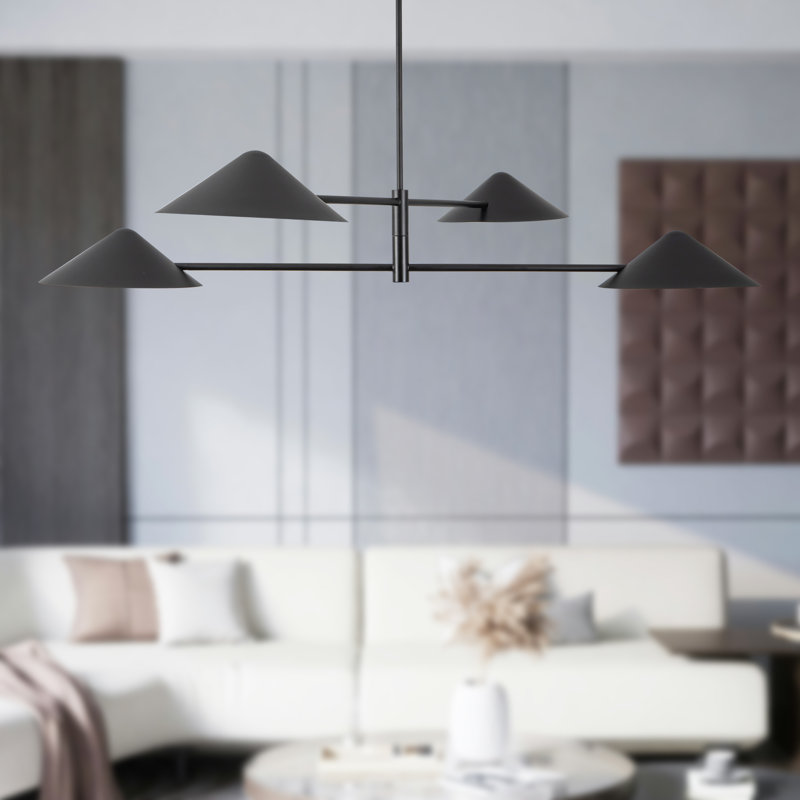 Lustre Ashford noir mat de 58 po, Noir mat