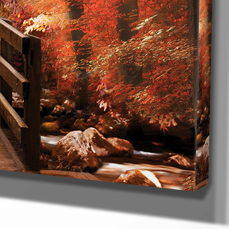 Arenda " Autumn Bridge ", No Frame, 24" H x 36" W, Wrapped Canvas