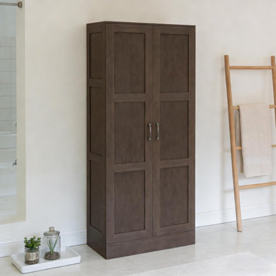 Modern Pantry Cabinets, Coffee Particle Board, Spacious And Adjustable For Kitchen