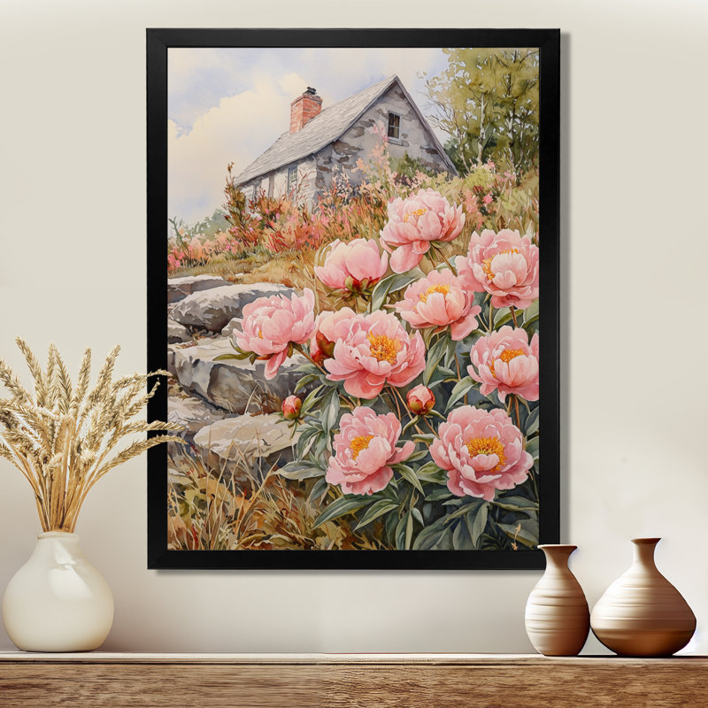 Dumercie - Décoration murale florale, Reproduction encadrée d'une seule photo, Noir, noir, noir, noir, H 20 po x l 12 po
