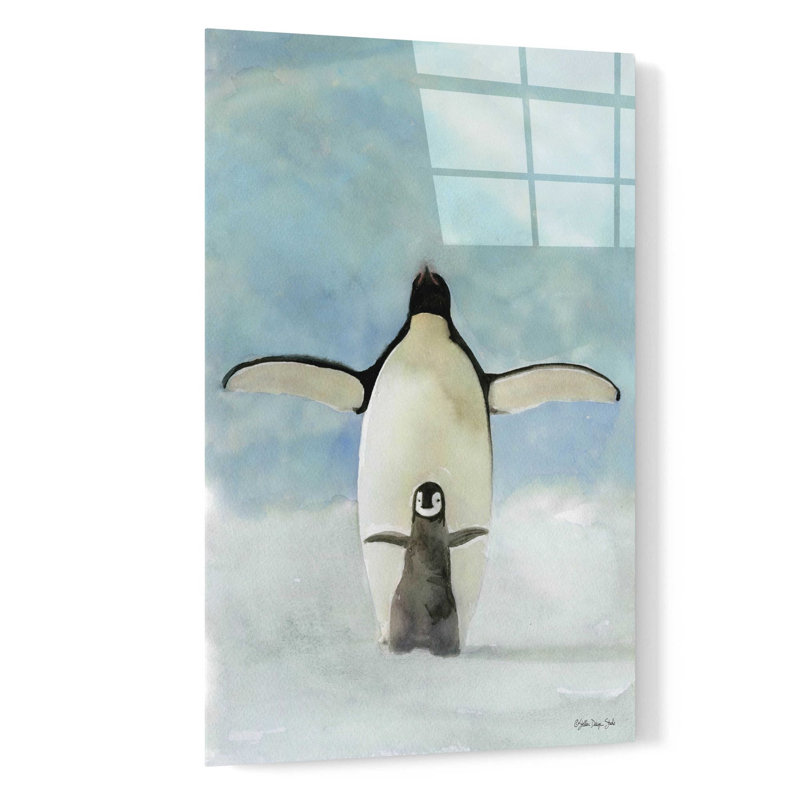 «Penguins» par Stellar Design Studio, art mural en verre acrylique, H 24 po x l 16 po x P 0,2 po