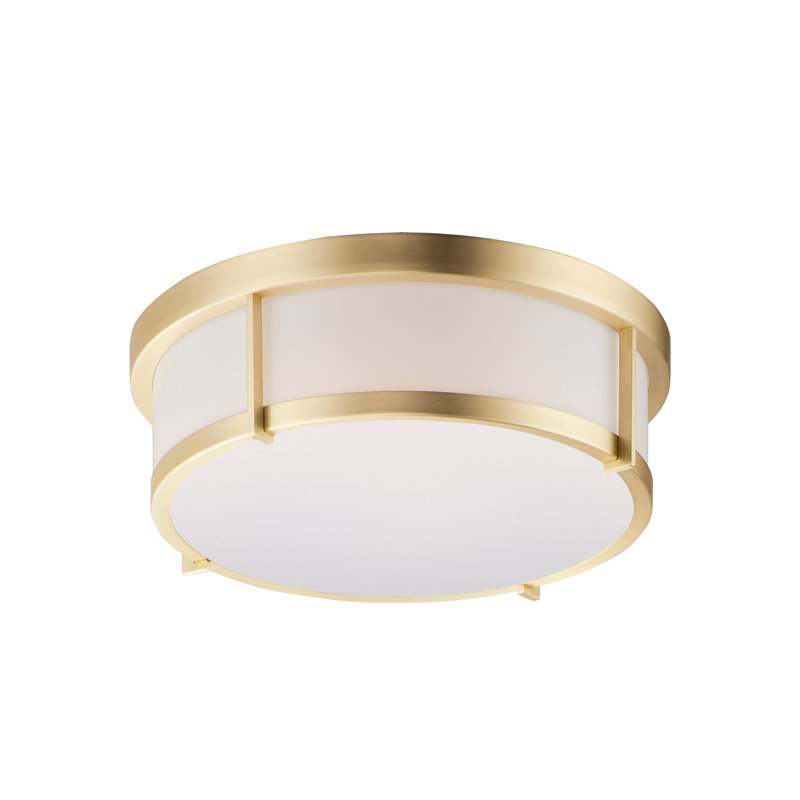Aura Flush Mount, Satin Brass, 13"