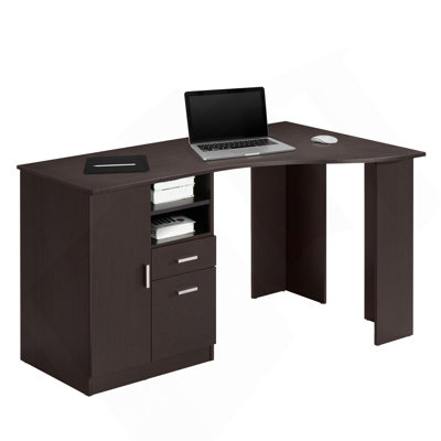 Techni Mobili Classic Office Desk With Storage, Espresso