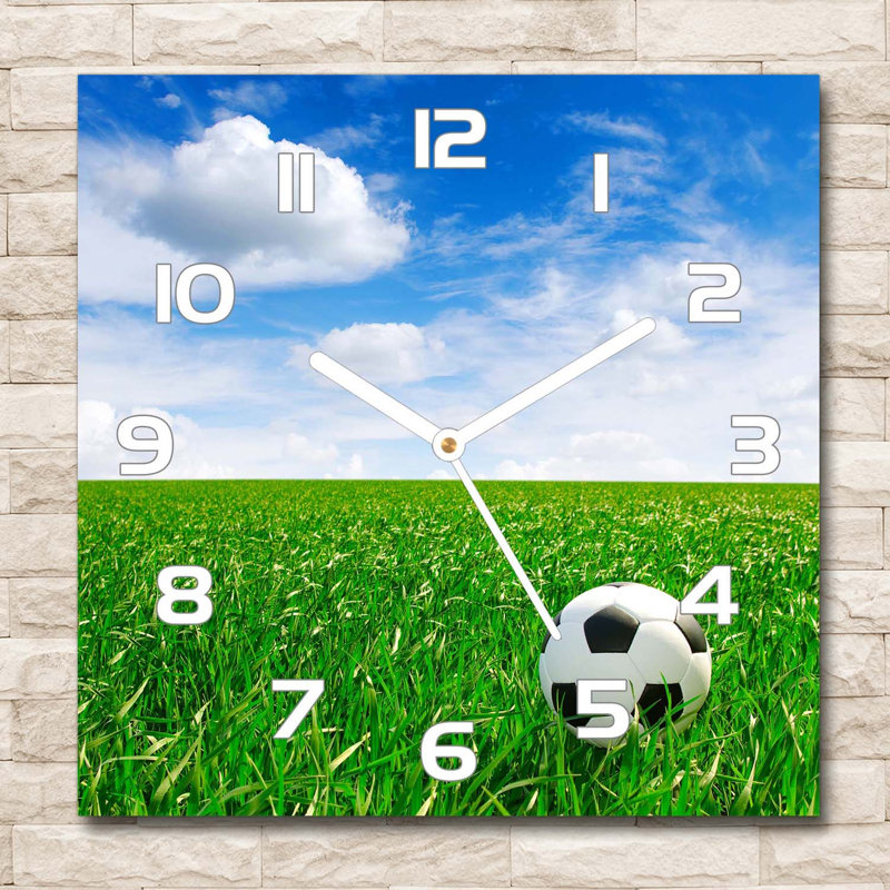 Haroldine Glass Wall Clock, White/Blue/Green