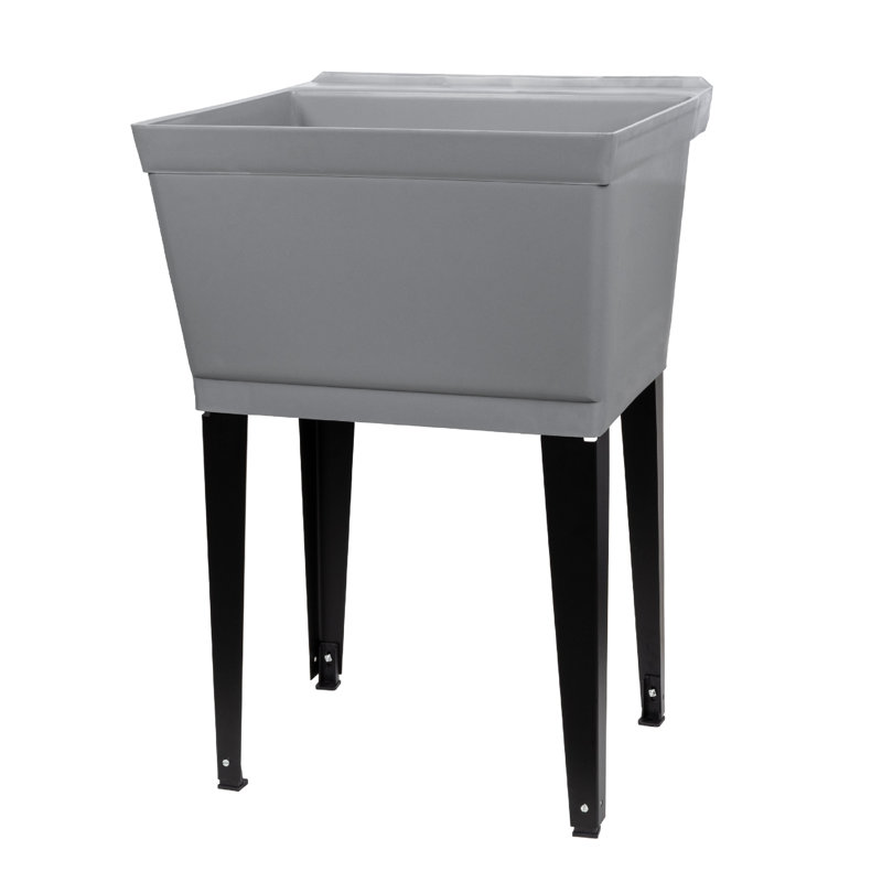 Évier à lessive autoportant L 23,5 po x l 23,5 po, gris