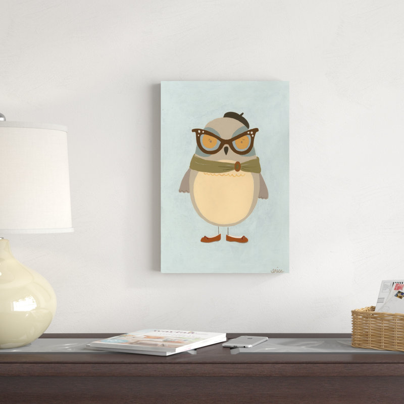 " Hipster Owl I " Painting Print, 18" H x 12" W x 1.25" D