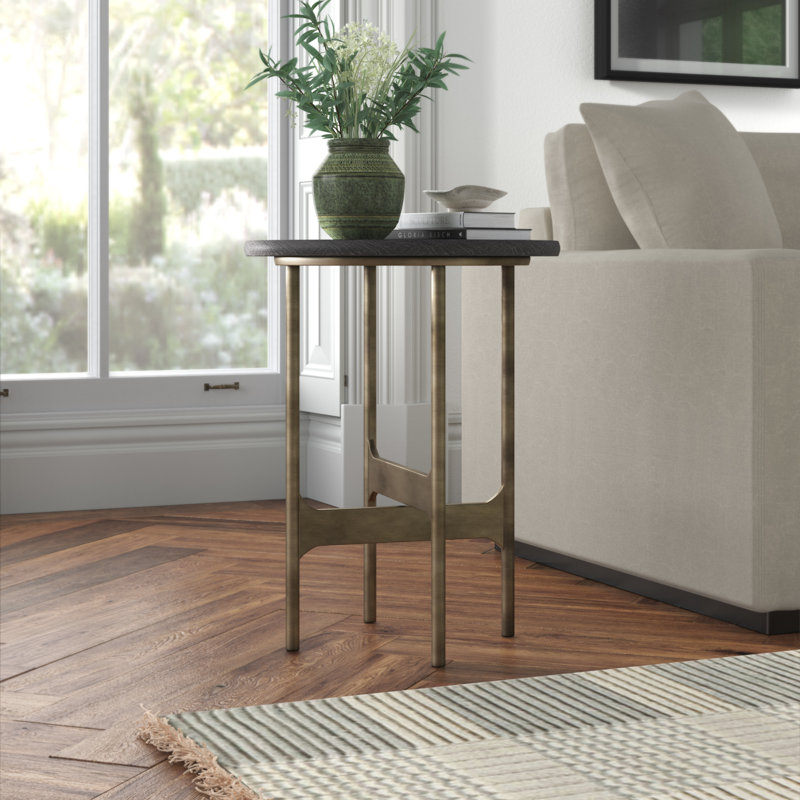 Erminia Solid Wood Top End Table
