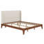 Lit plateforme moderne en bois avec tête de lit tapissier haute-637519498