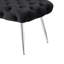 Banc Lila, siège en mousse, velours noir capitonné, pieds chromés 47 po-129099776