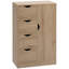 Armoire de rangement autoportante, armoire de plancher avec 4 tiroirs et porte-1400334313