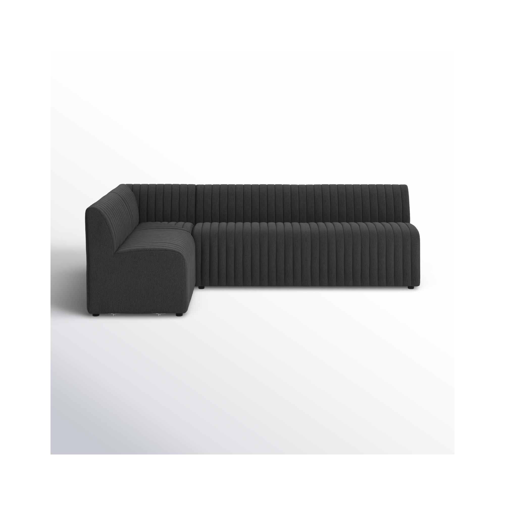 Brandt Modular Upholstered L-Sectional, 31.5" H x 100" W x 66.5" D, Black Polyester