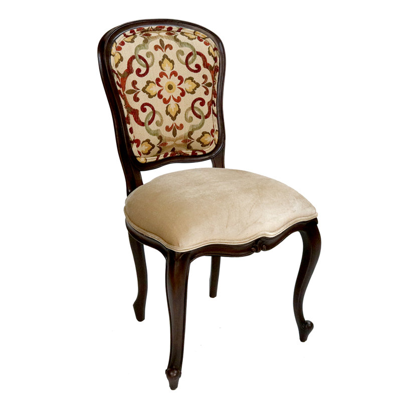 Leandro 21'' H Upholstered Side Chair, Tan Floral