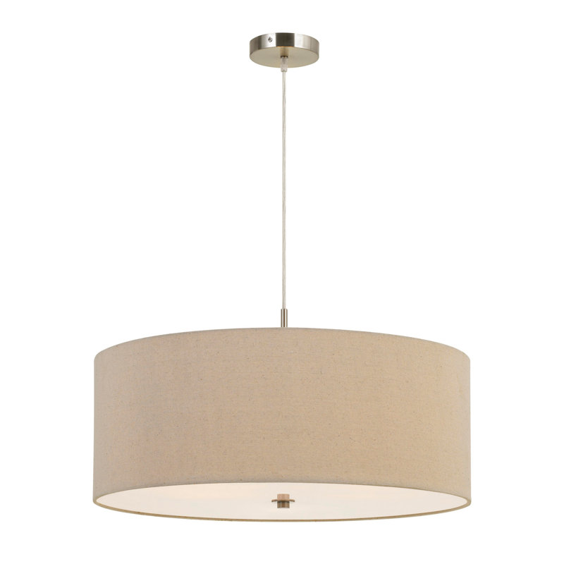 Lustre à abat-jours cylindrique à trois lumières