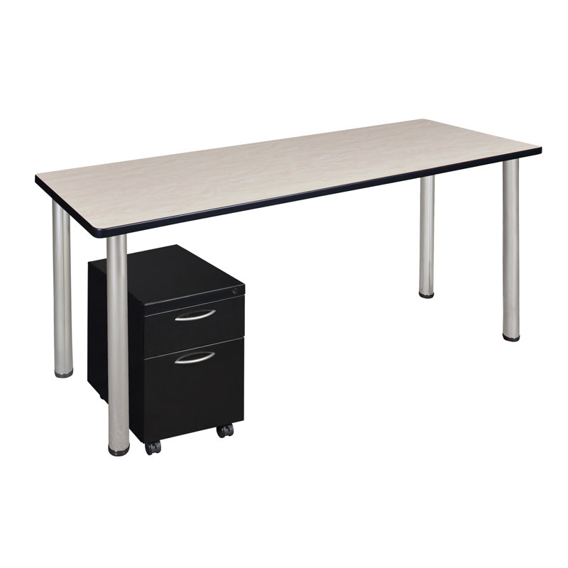 Table de bureau Kee, Érable / chrome, H 29 po x l 72 po x P 24 po