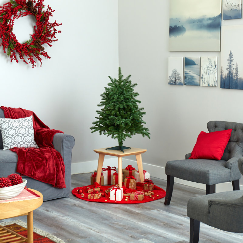 Lighted Artificial Spruce Christmas Tree, 3' H