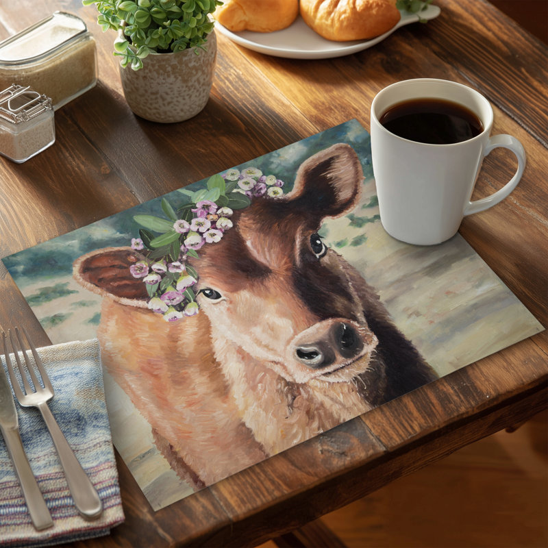 Napperon Rustic Farm Animals | Décoration mignonne de vache jersey