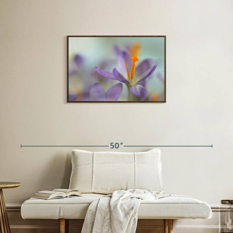 Pastel printanier, Cadre flottant noyer, 31 po x 21 po