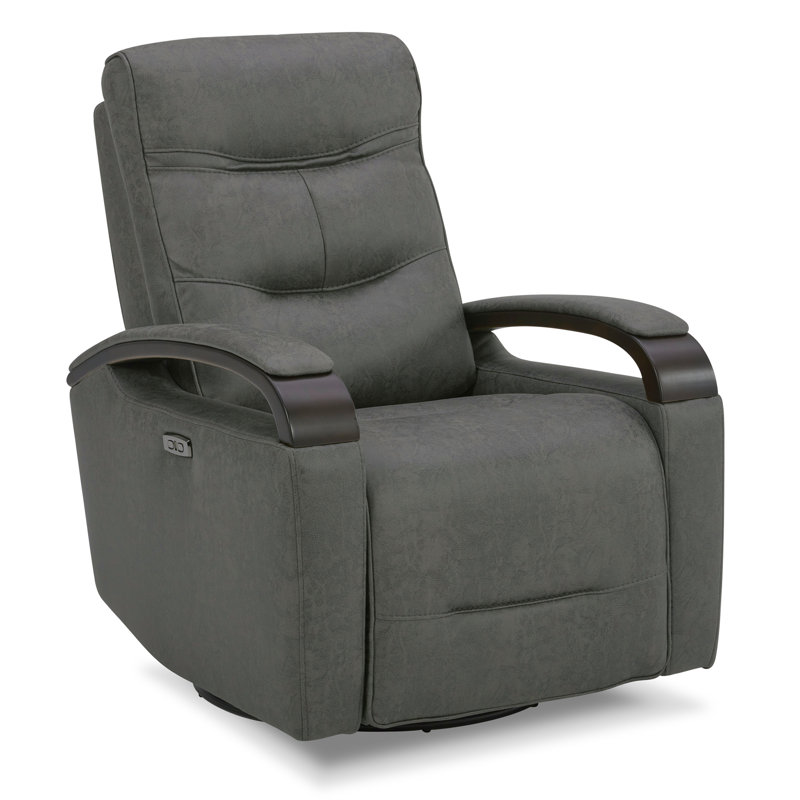 Fauteuil inclinable électrique pivotant Elvina, Mélange de polyester gris fer