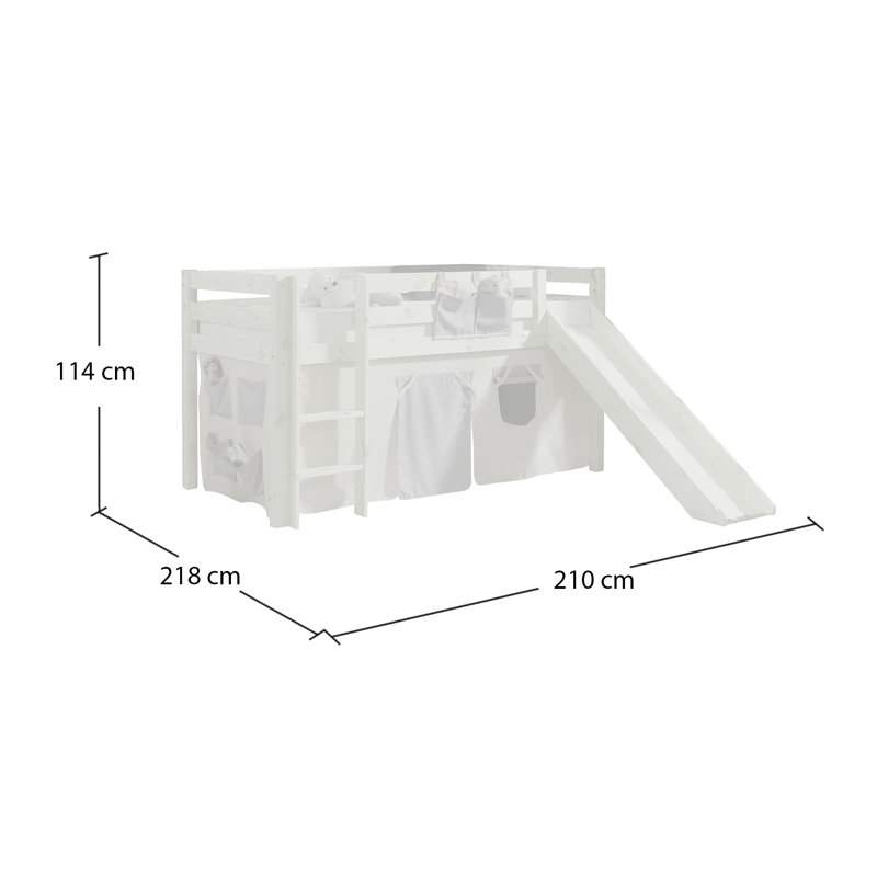 Escalera European Single (90 x 200cm) Mid Sleeper Loft Bed Bed by Vipack