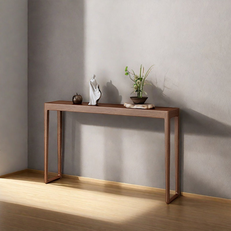 Console moderne en bois massif minimaliste moderne, H 31,5 po x l 47,24 po x P 11,81 po, Brun