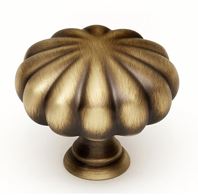 Round Knob, Antique English Matte, 1" H x 1" W x 0.5" D