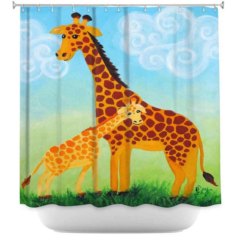 Rideau de douche simple girafes