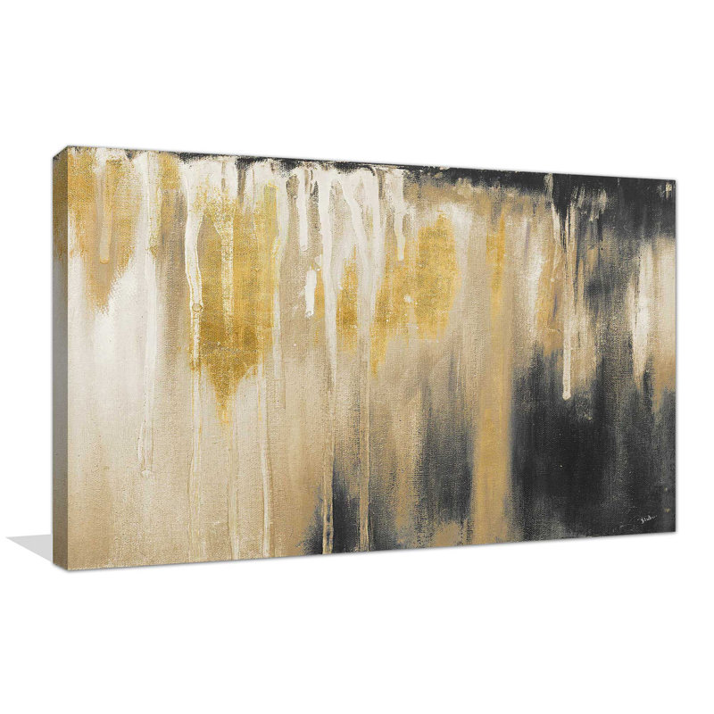 «Gold Paysage I» par Patricia Pinto - reproduction d'art sur toile tendue, H 36 po x l 60 po x P 1,5 po
