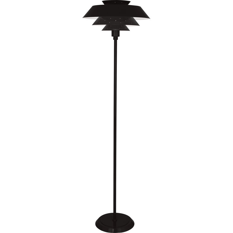 Pierce 60.4'' Column Floor Lamp, Piano Black, Black
