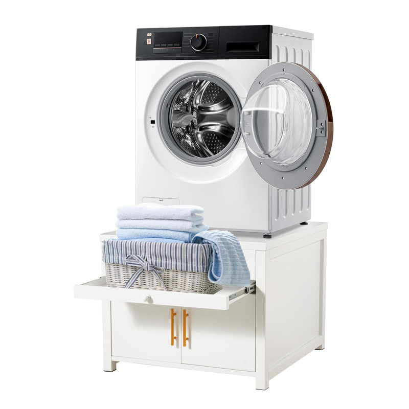 2 PCS 700 LBS Capacity Washer Dryer Pedestal, White
