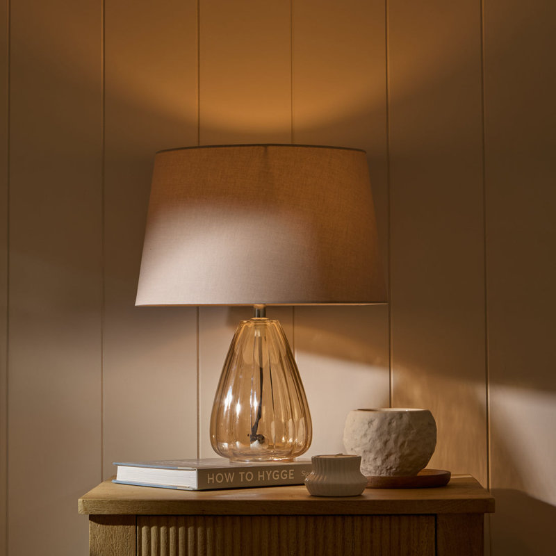 Glass Lamp, Taupe, Yes