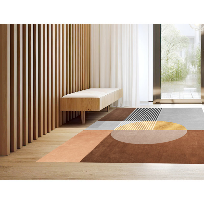 Corrstown Vinyl Machine Printed Area Rug, Rectangle 5'3" x 7'10.5"