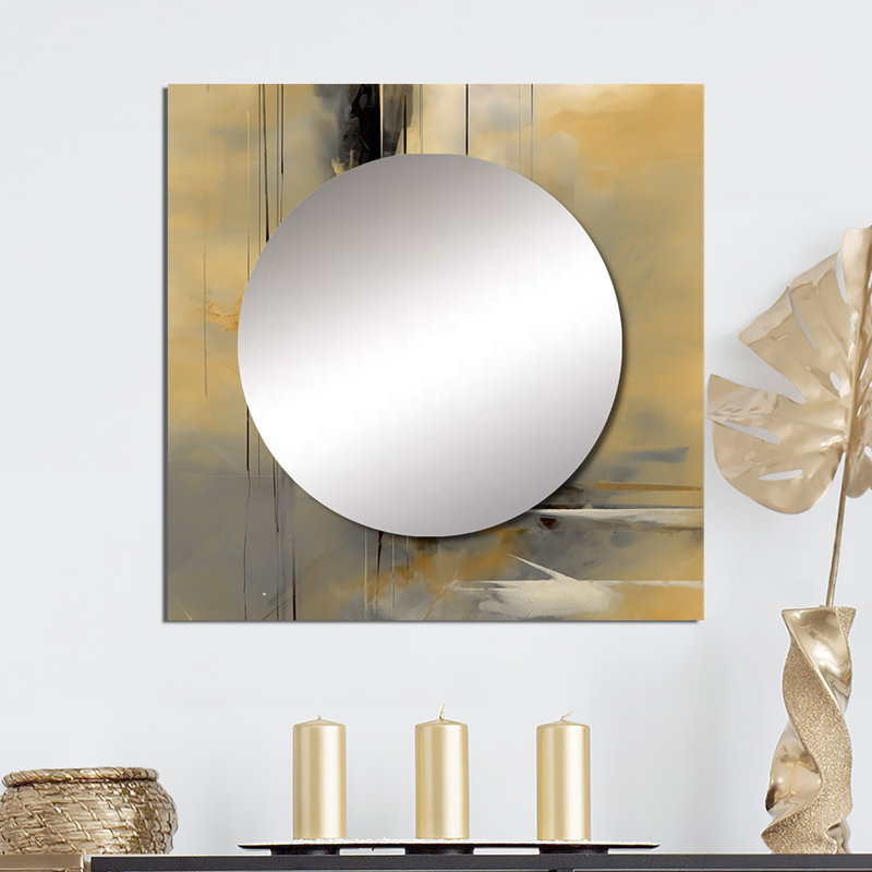 Milferd - Miroir carré abstrait mural pour chambre à coucher, 36 po x 36 po