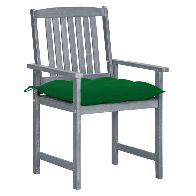 Chaise de patio avec coussins Ariyeh, Vert, Gris