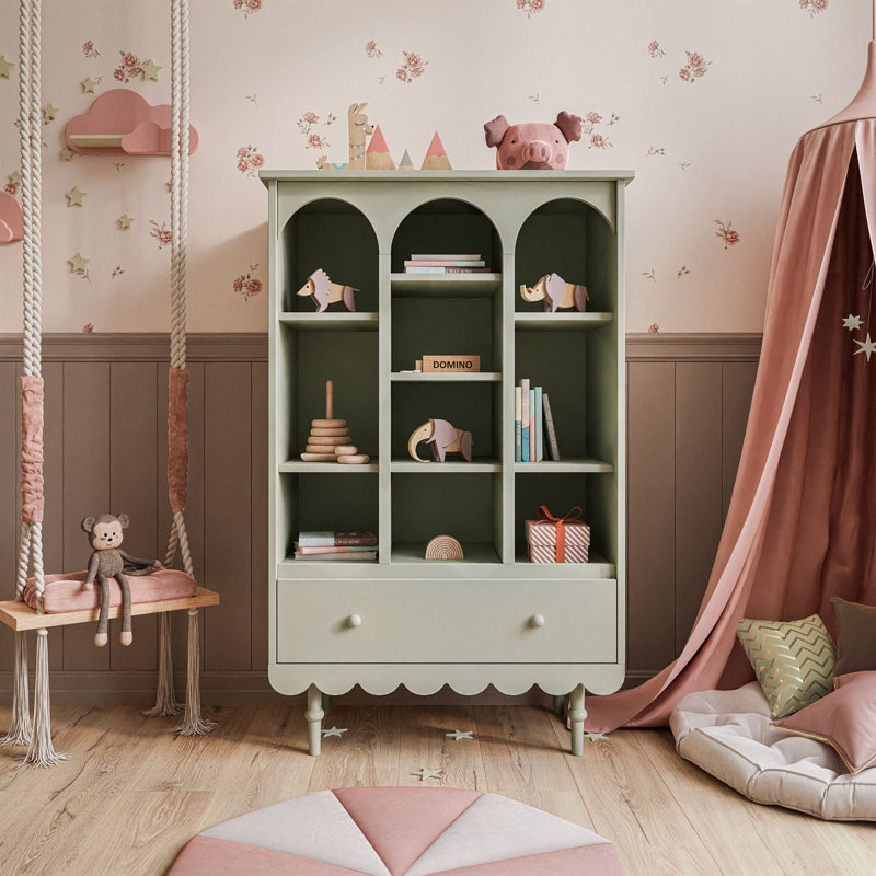 Gunwald Kids Bookcase, Olive