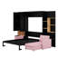 Grand lit escamotable avec canapé et tablettes de rangement, station de charge et lumière DEL, armoire murale escamotable en bois avec canapé et armoire de rangement-1221012692