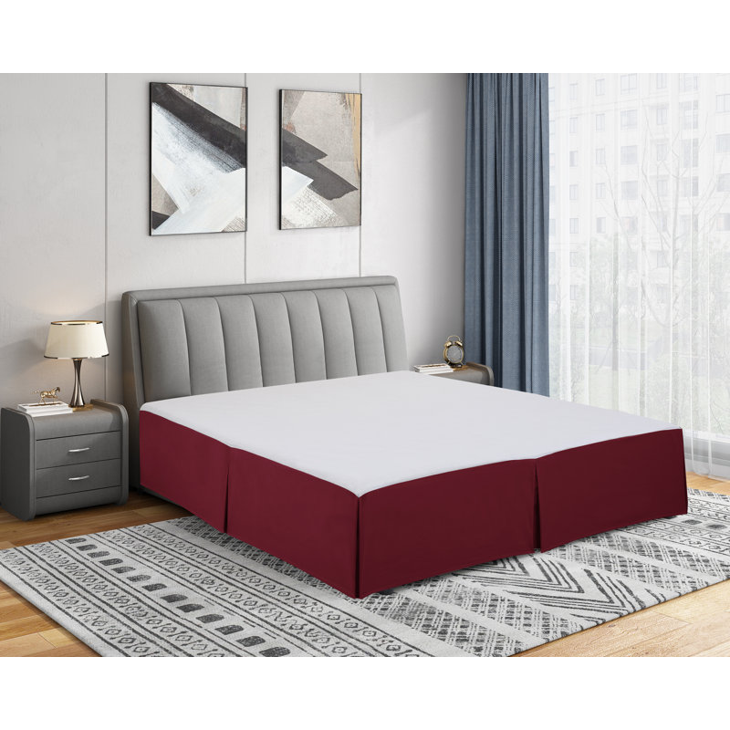 Jupe de lit en microfibre 14 po - Basics by Wayfair ™, Bourgogne, Simple