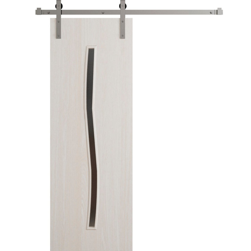 Porte de grange moderne - ESSENTIEL 8002 - Ensemble de quincaillerie lourde sur rail 6,6 pi - Portes intérieures à panneau plein
